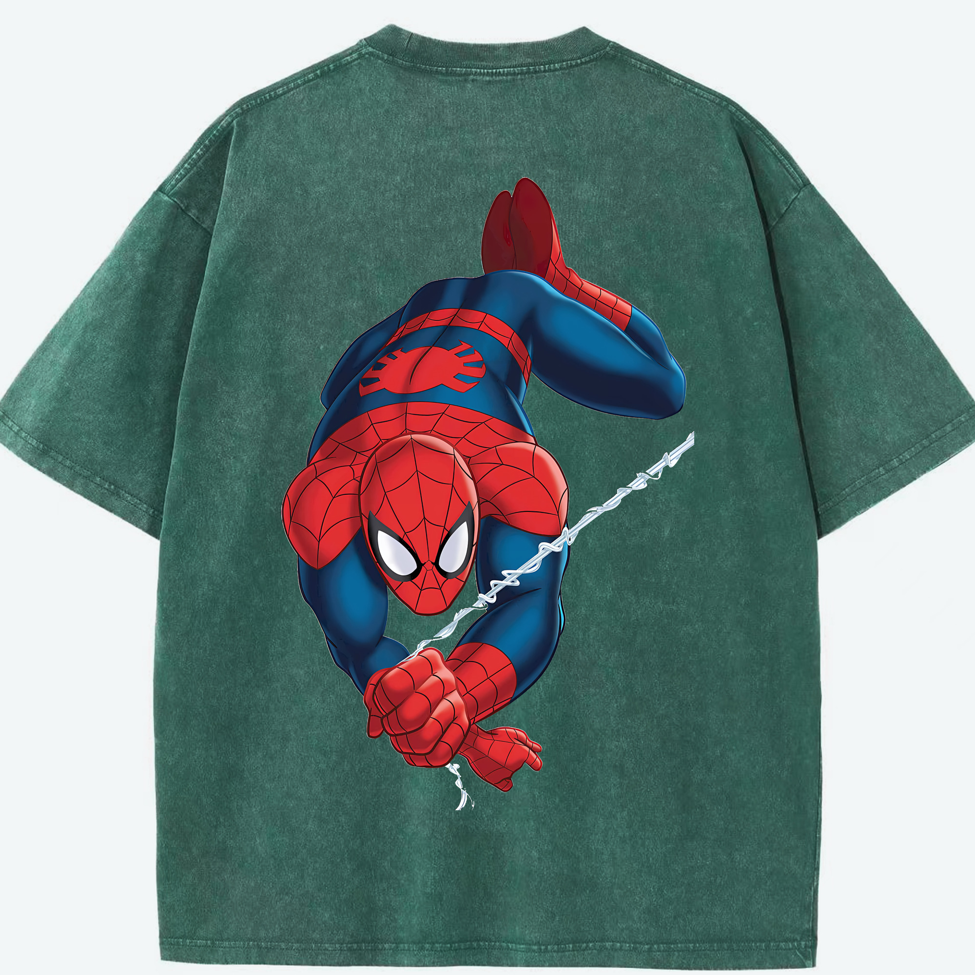 （画像用） Spider Man スパイダーマン 綿100% ヴィンテージ風 半袖Tシャツ（背面プリント）